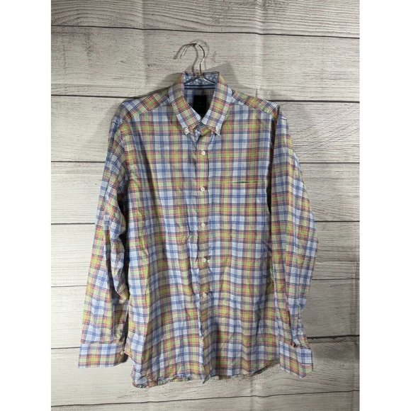 Tailorbyrd Collection Men's L Multicolor Plaid Long Sleeve Button Down Shirt - Picture 2 of 5